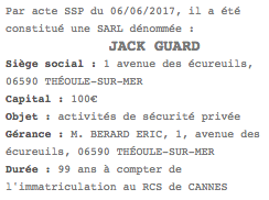 annonce legale nice sarl